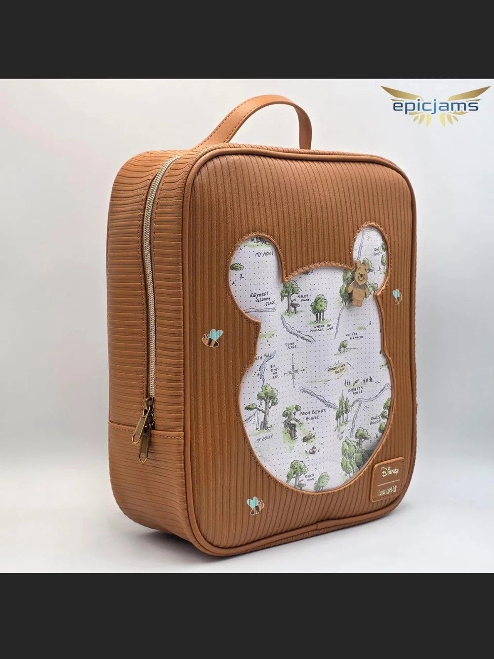 Loungefly Disney Winnie the Pooh Tan Brown Backpack Case - Picture 2 of 7